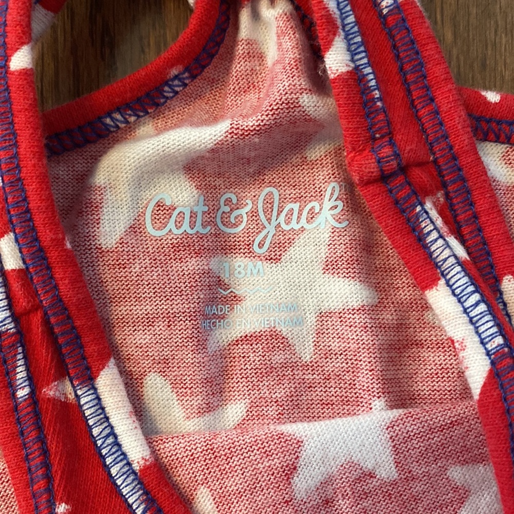 Cat & Jack 18m Red w/ White Stars Tank top Dress - Picture 4 of 4